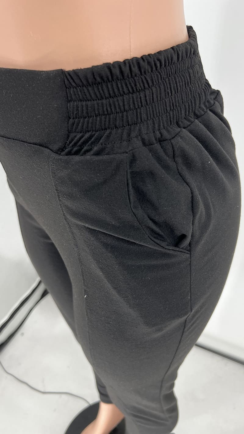 PASUXI Lounge Pants Black Detail Pocket