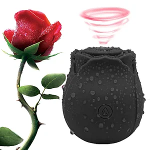 Silicone Rose Toy In Black