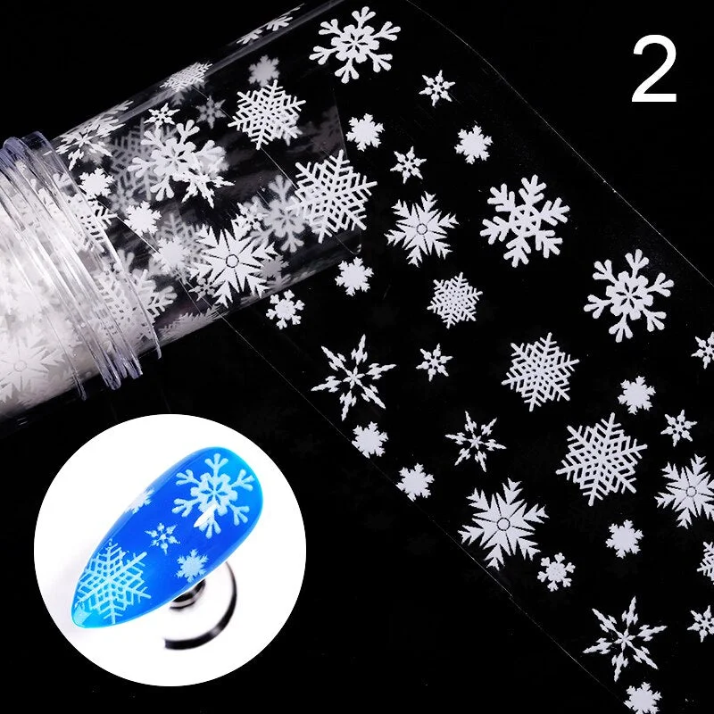 1 Roll Snowflake Christmas Sparkly Nail Foils Marble Series Nail Art Transfer Sticker Nail Decorations DIY Nail Accessories
