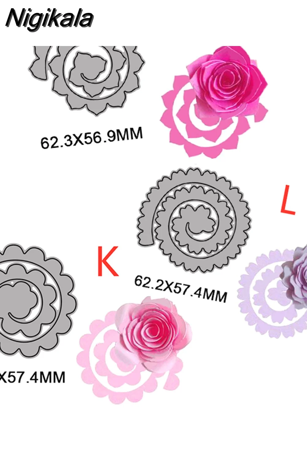 Nigikala Spiral Flower Garland Metal Cutting Dies for DIY Scrapbooking Album Decorative Crafts Embossing Paper Cards Making 2023 New