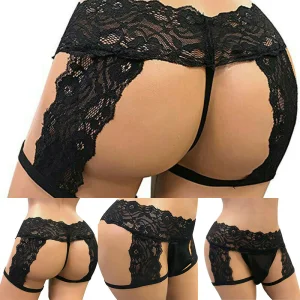 Men's Sexy Sissy Lingerie Lace Thong Enhancement Bag Bikini Briefs