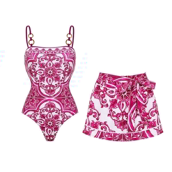 Floral Print Two Piece Swimsuit Set