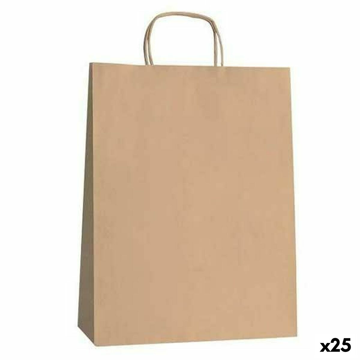 Paper Bag Fama Brown With handles 125 g/m&sup2; 26 x 10 x 35 cm (25 Units)