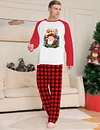 Family Christmas Parent Child Cartoon Plaid Print Long Sleeve Pajamas