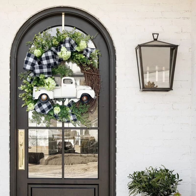 Farmhouse Truck Wreath Summer Outdoor Wreaths Inexpensive Fall Wreaths