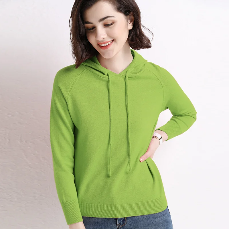 High Quality Women's Solid Color Sweater Hoodie