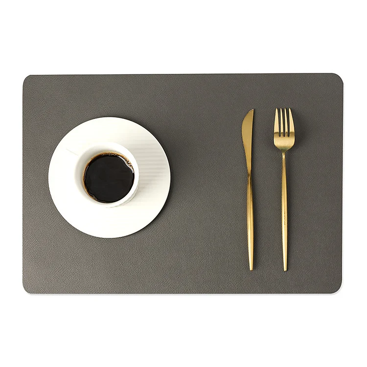 Solid Color Double Layer Leather Placemat