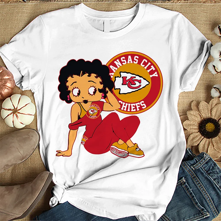 Kansas City Chiefs  Women's White Relaxed T-Shirt