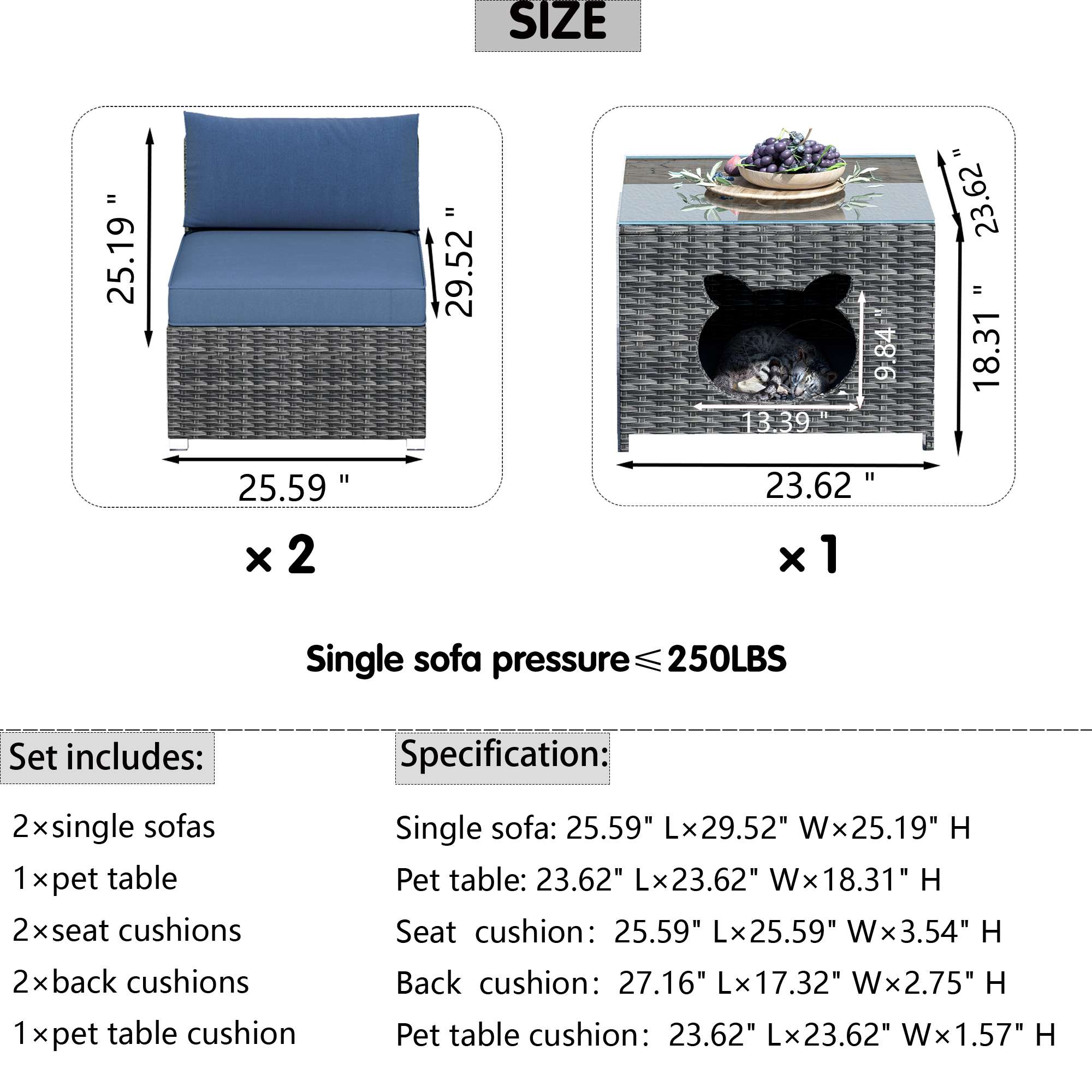Ovios pet table sets