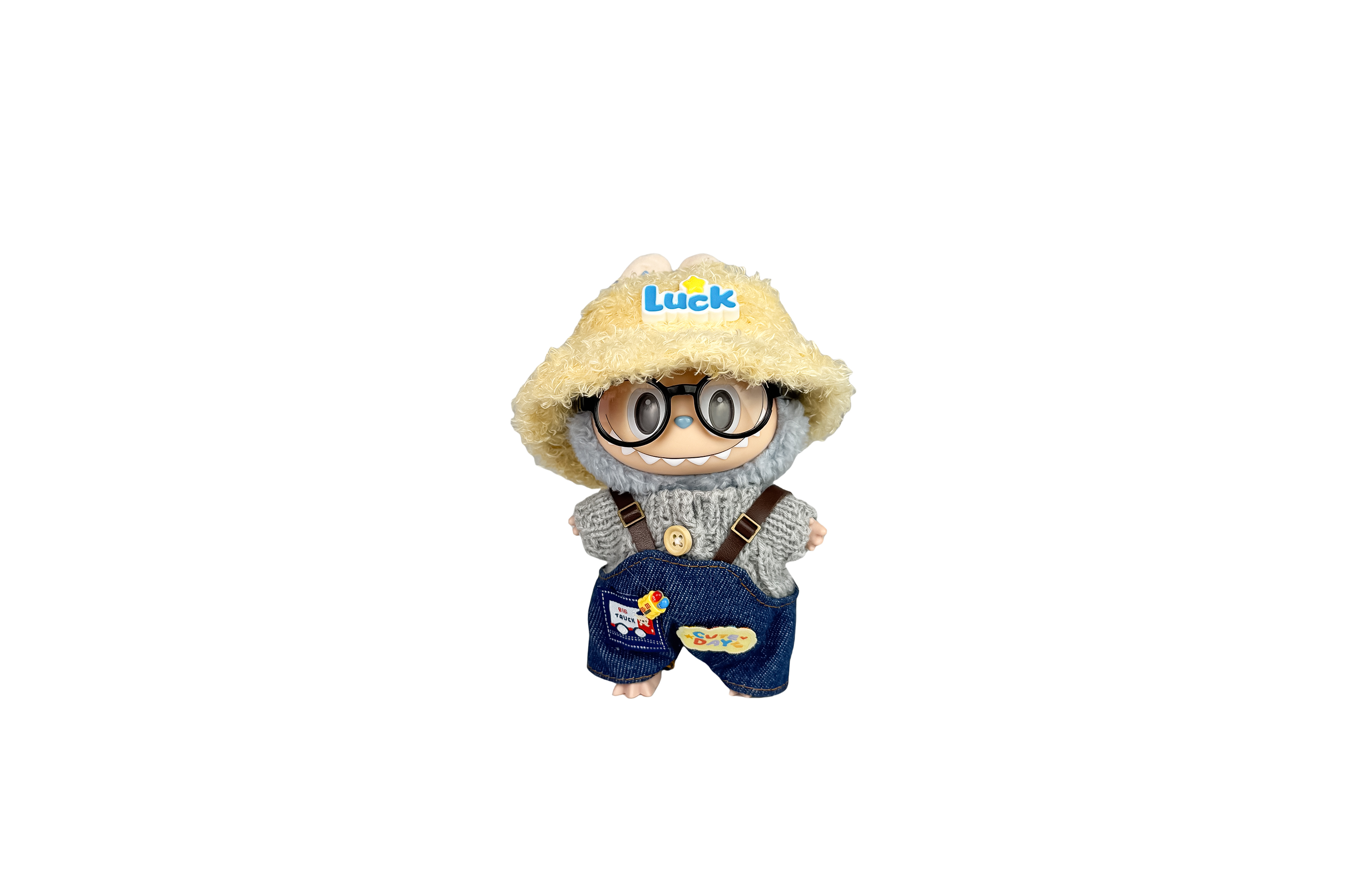 Modified Baby POP MART Labubu THE MONSTERS Heartbeat Macaron Spring Outing Glasses Style Hang Tag Box 17cm