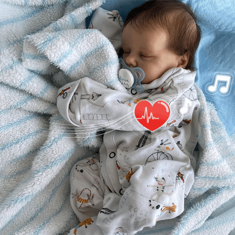 Turly Sweet 17'' Realistic Asleep Cullen Doll Preemie Full Body Silicone Vinyl Reborn Baby Girl with Coos and "Heartbeat" By Rsgdolls®：Realistic Reborn Baby Dolls By Rsgdolls®