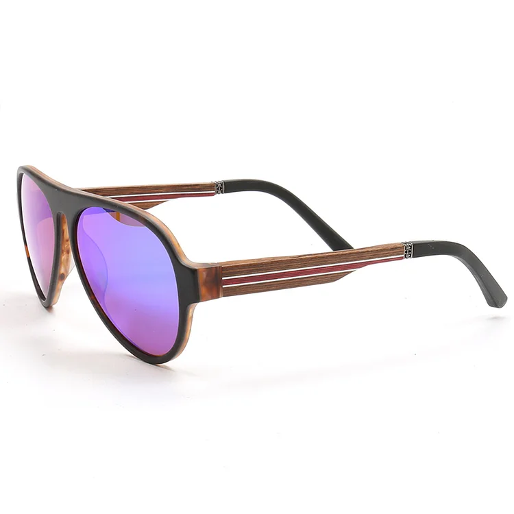 Ebony Wooden Sunglasses Wood Full Rim Glasses Sunglasses Mirror Lenses