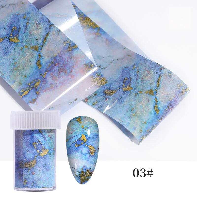 1 Roll Snowflake Christmas Sparkly Nail Foils Marble Series Nail Art Transfer Sticker Nail Decorations DIY Nail Accessories