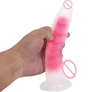 Pink Angel Liquid Silicone Luminous Dildo With Suction Cup