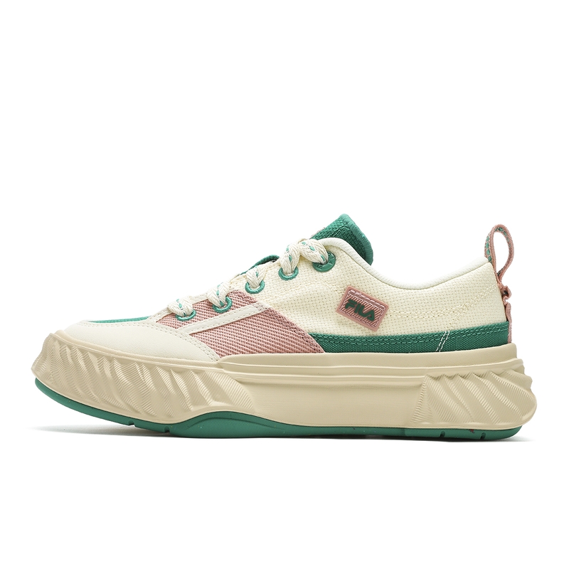 FILA Fosso Anti-Slip Wear-Resistant Low-Top Canvas Shoes Women's White Pink