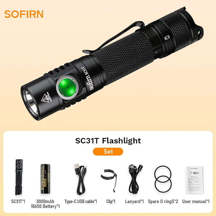 Sofirn SC31T Powerful Rechargeable Tactical Flashlight