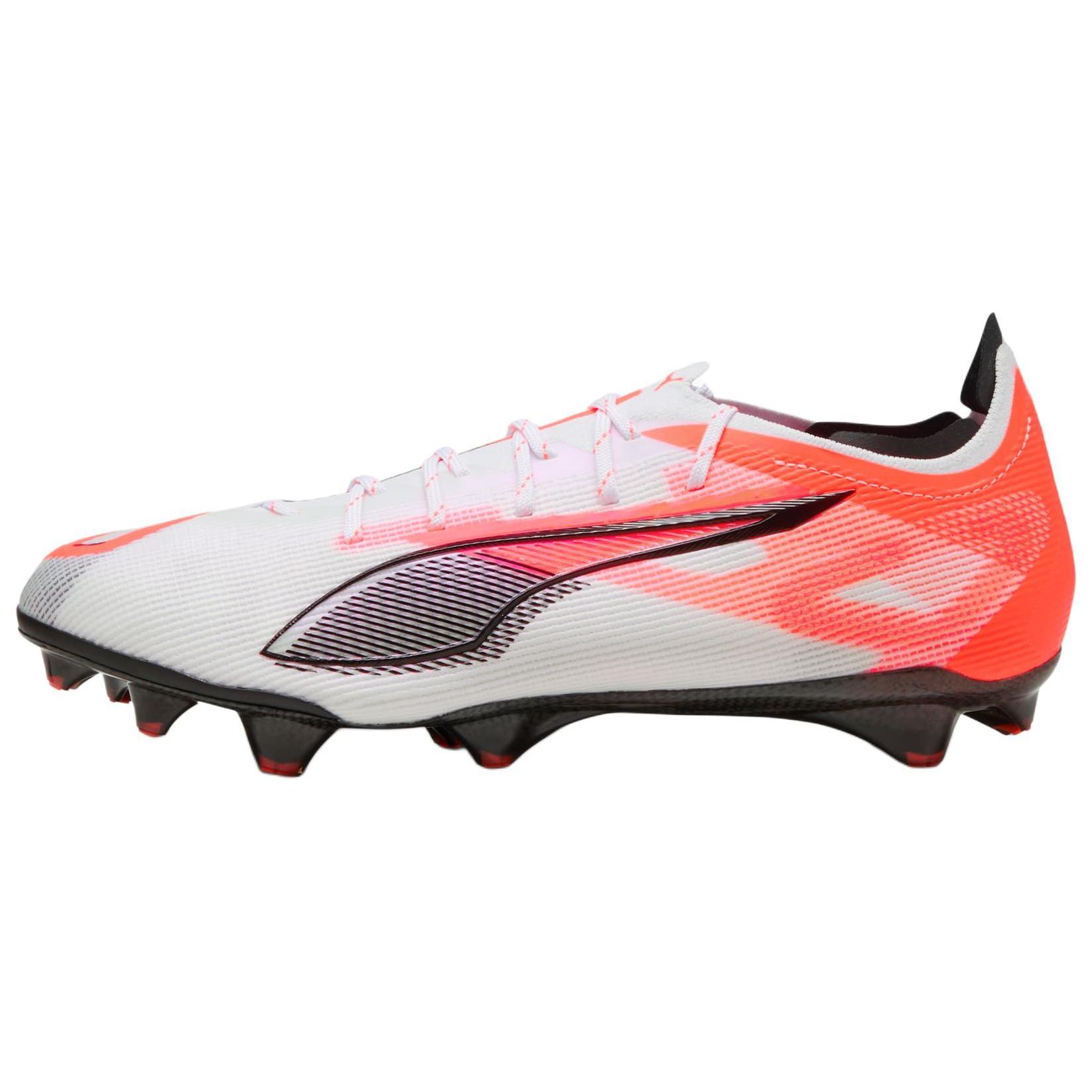 PUMA FG Rubber Long Studs Anti Slip Wear Resistant Soccer Shoes Men's White Red