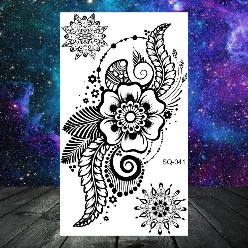 3D Constellation Rose Mountains Tatoos Temporary Tattoos For Women Men Star Moon Sun Realistic Fake Tattoo Small Washable Tatoos