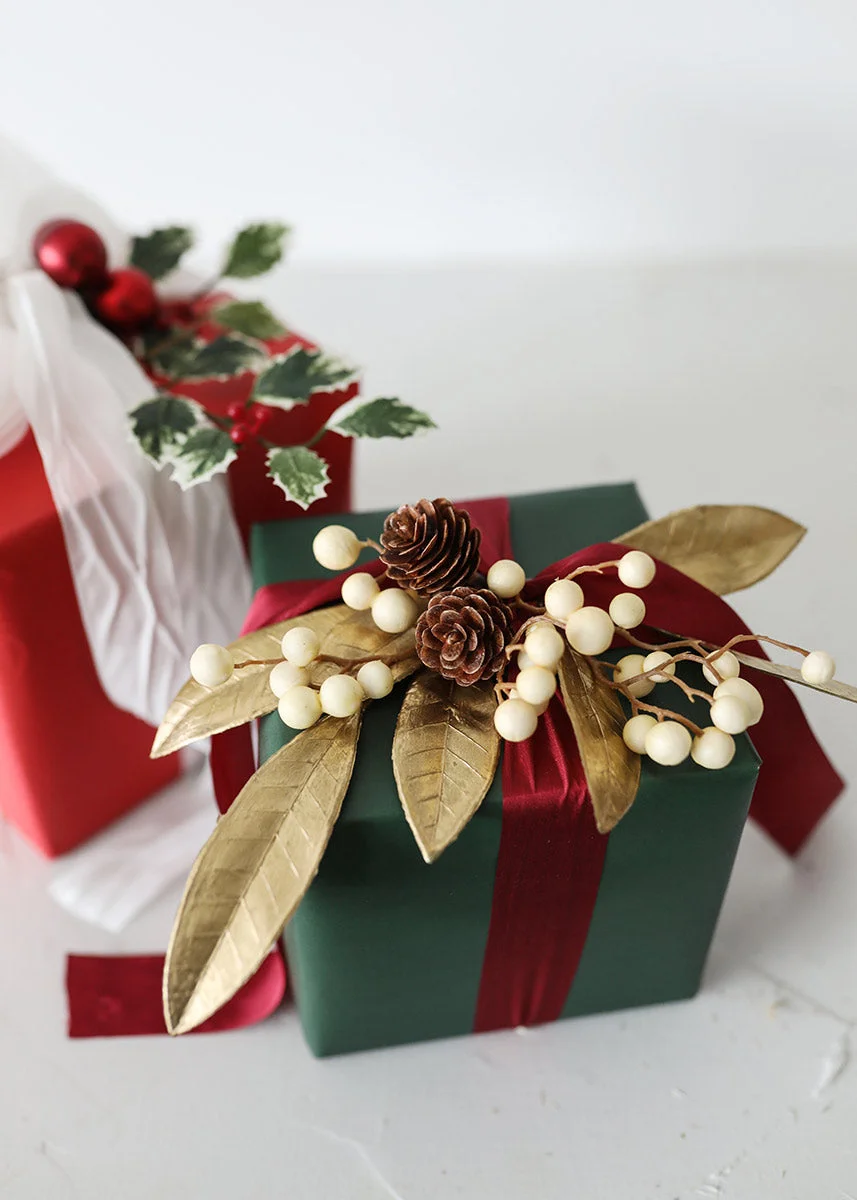 Fake Berries Pick in Cream Beige - 9"