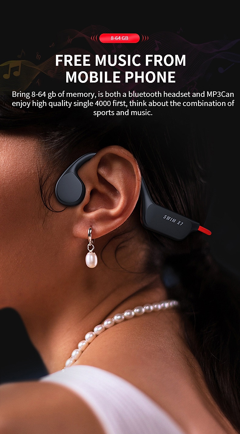 Bone Conduction Bluetooth Earphones - IPX8 Waterproof MP3 Player, 32GB Memory, HiFi Ear-Hook Headphones with Mic for Swimming 2025 - GBP £35 –P9