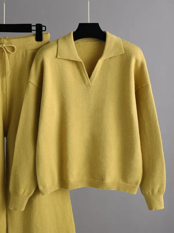 Polo Sweater Two Piece Set