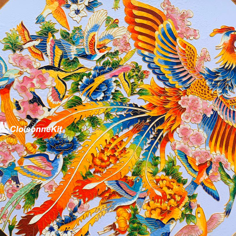 TANZEQI Cloisonne Enamel Painting DIY Kit for Chinese Cloisonné Enamel Art  of Lucky Carp, Intangible Cultural Heritage Decorative Painting Ornaments