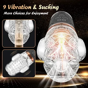 9 Suction Vibration Automatic Male Penis Pump Masturbation Cup