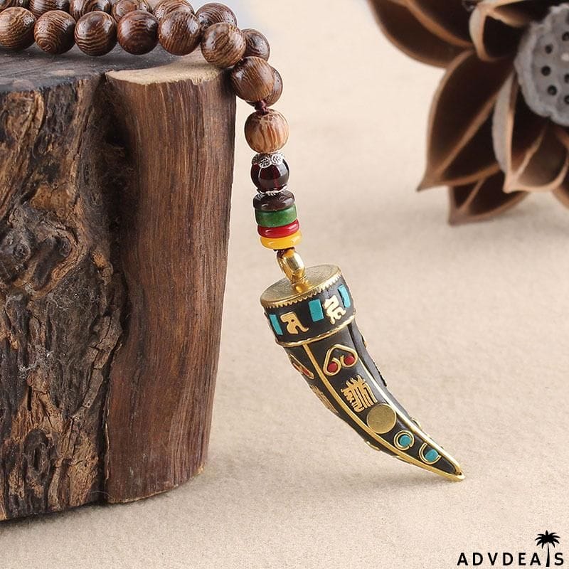 Fabulous Design Ethnic Horn Shaped Pendant Beaded Necklace