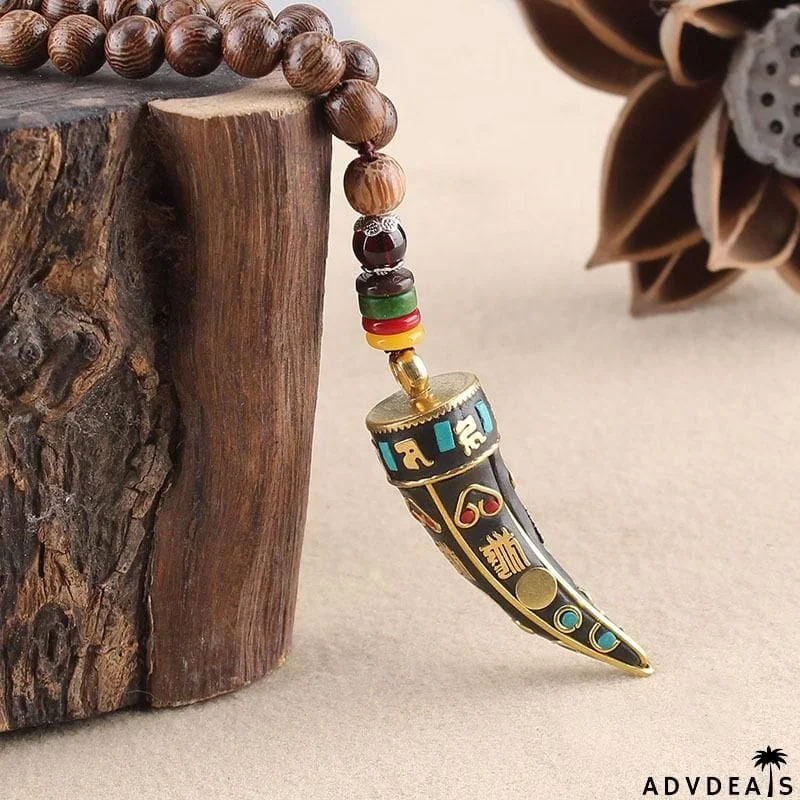 Fabulous Design Ethnic Horn Shaped Pendant Beaded Necklace