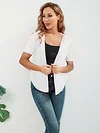 Women's Chic Spring & Summer Cardigan - Elegant Short Sleeve, Lightweight Open Front Knit - Versatile Sweater for Casual or Dressy Occasions