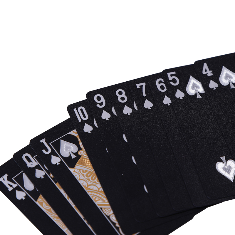 Color black gold playing card game card group waterproof poker suit ...