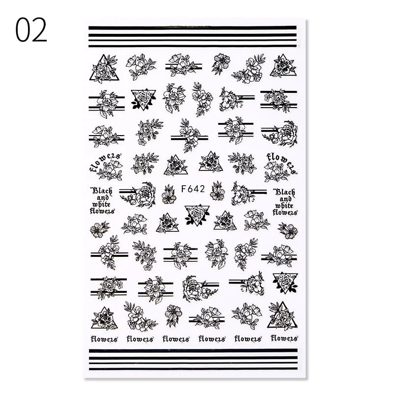 1PC White Embossed Flower Lace 5D Nail Stickers Flower Butterfly Wedding Nail Art Designs Decoration For Manicures