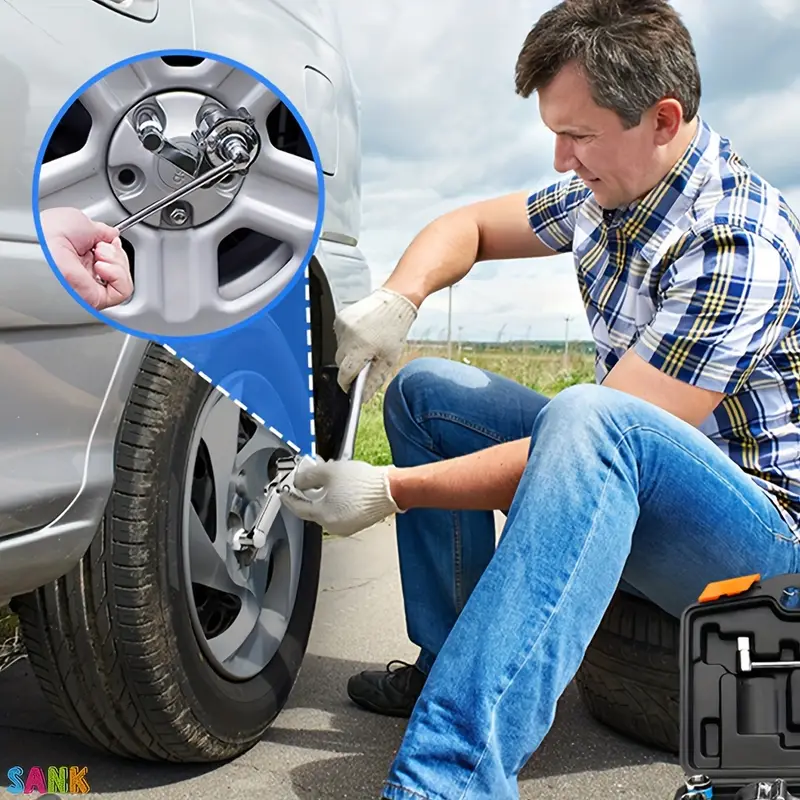  扭力扳手重型加长扳手套装，配有 17mm、19mm 和 21mm 套筒，用于松开汽车轮胎，适用于拆卸器 1、2、1、20，省力扳手，男士生日礼物，丈夫情人节礼物。产品详情 5