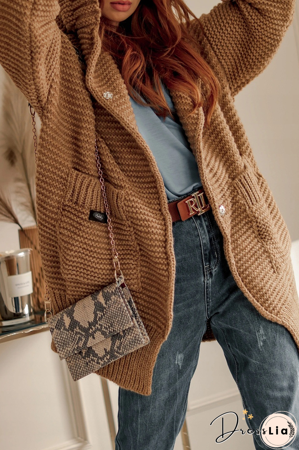 Casual Solid Pocket Hooded Collar Tops Sweater(6 Colors)