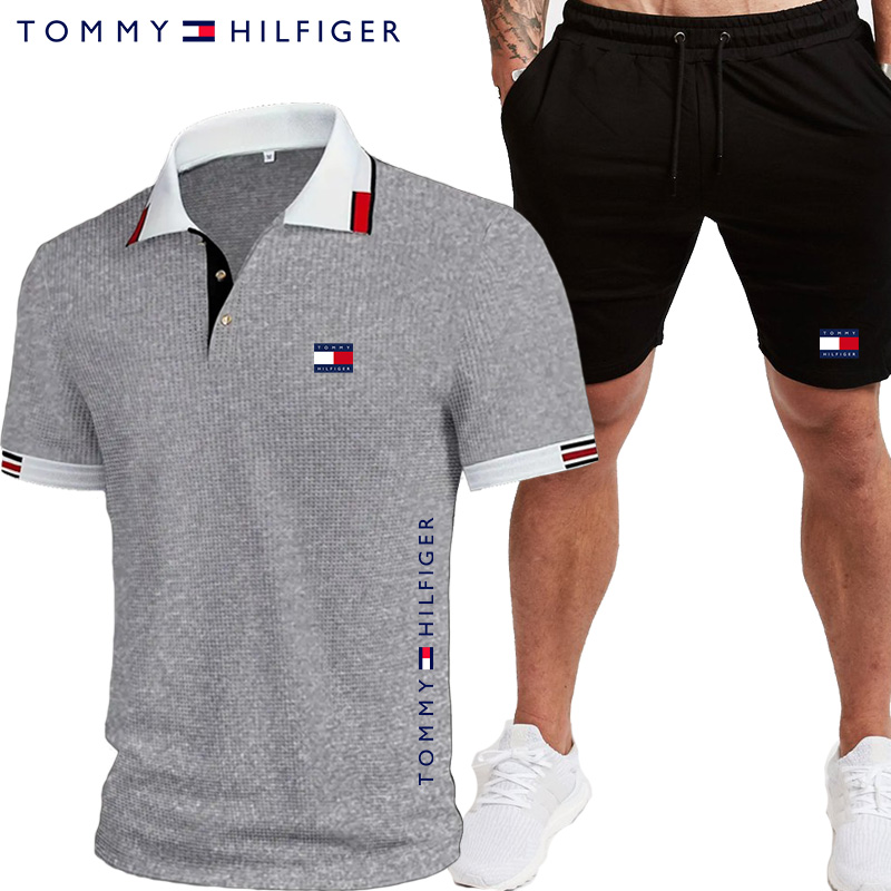 Męski, casualowy, letni garnitur 2025, składający się z koszuli i szortów (kup jeden, a drugi dostaniesz gratis)