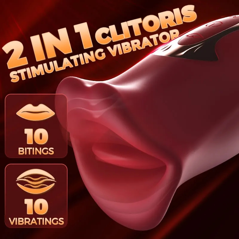 Rose Kiss - 2 In 1 Biting And Licking Clit Stimulator
