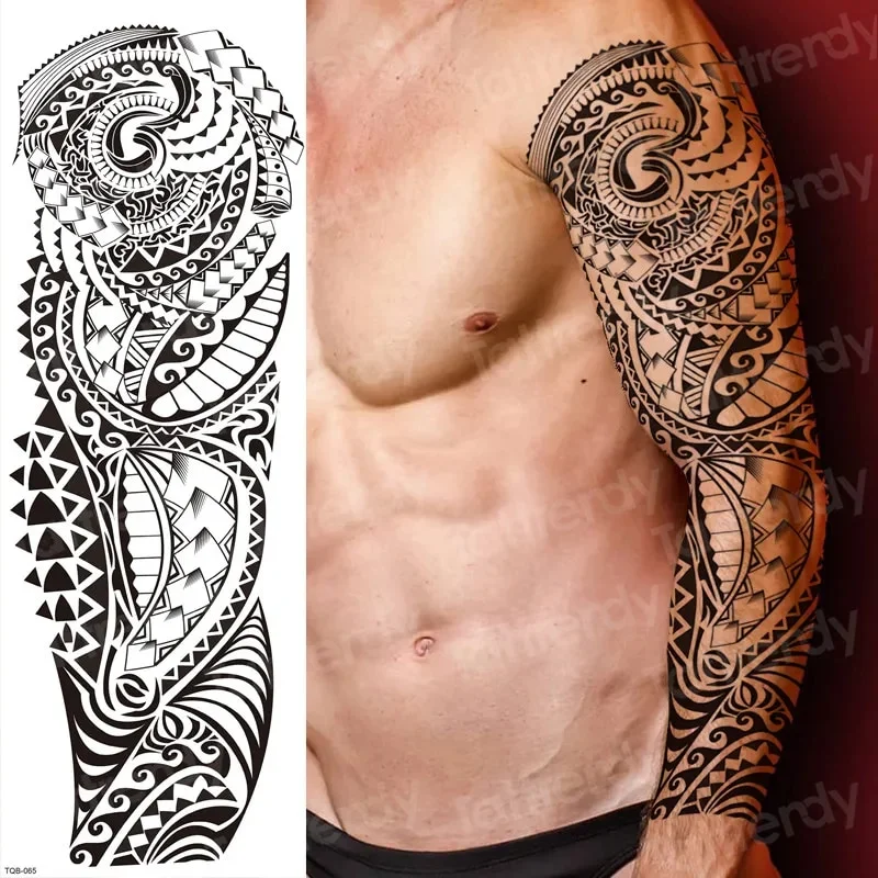Sdrawing Temporary Tattoos men large full arm sleeve tattoo god wolf moon dragon lion king tiger forest tattoo designs big body