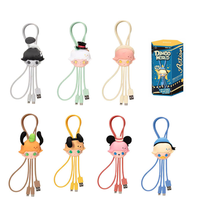 POP MART Dimoo WORLD X Disney 2 in 1 Cable Blind Box Products Single Mystery Box/Full Box 6 Pcs