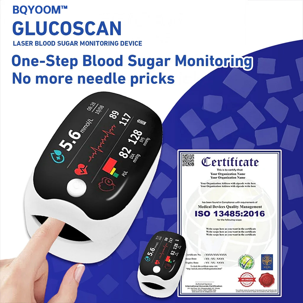 💥 2025 Limited 70% ️OFF 🩺 BQYOOM™ Laser Blood Glucose Monitoring Device 🔵 Non-invasive, Real-time Results 📲 Wireless Bluetooth Connectable
