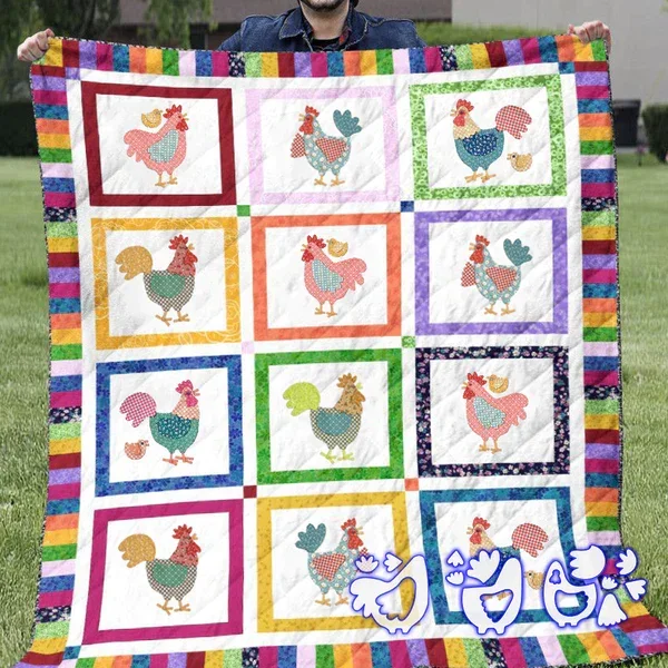 Weekend Chicken Patchwork Quilting Template Set - With Instructions