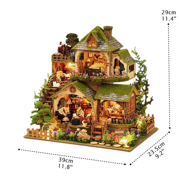 dimensions of the Forest Adventure DIY Miniature House Kit