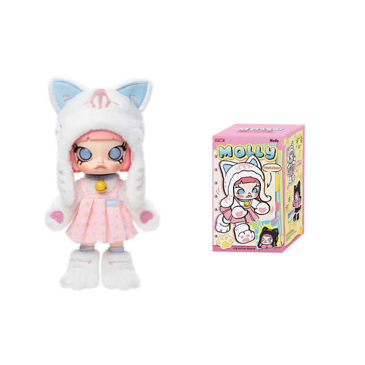 POP MART Molly Peekaboo 1/8 Action Figure White Cat Regular Figure