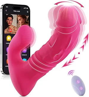 Long Distance Phone App Remote Control 3-in-1 Dildo Vibrator Couple Toy