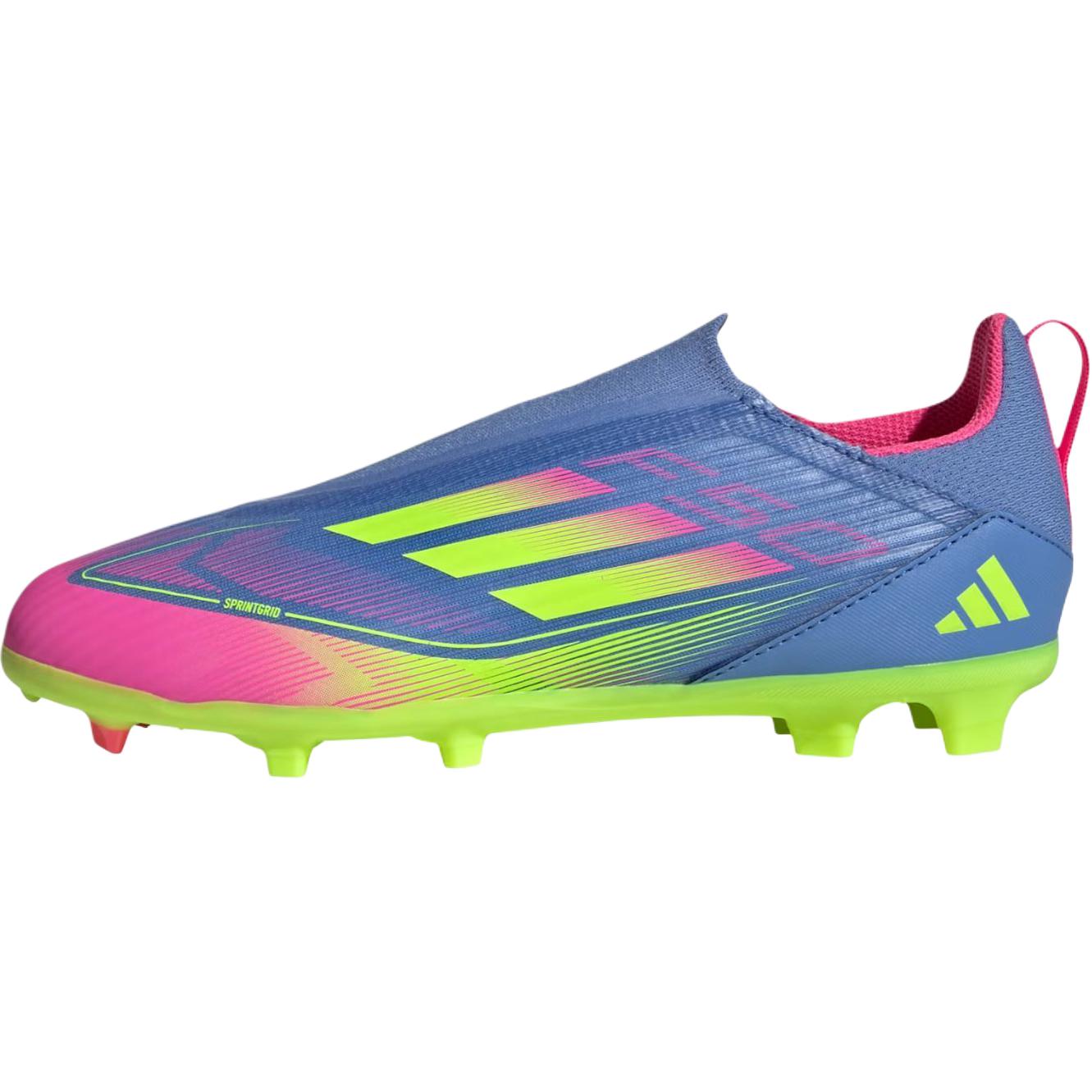 Adidas F50 League Anti Slip Wear Resistant Low Top Kids' Soccer Shoes Blue Teenagers