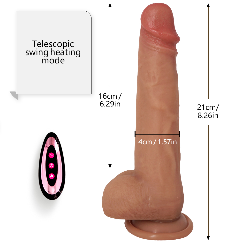 Heating Retractable Rocking Vibrating Dildo for Enhanced Pleasure