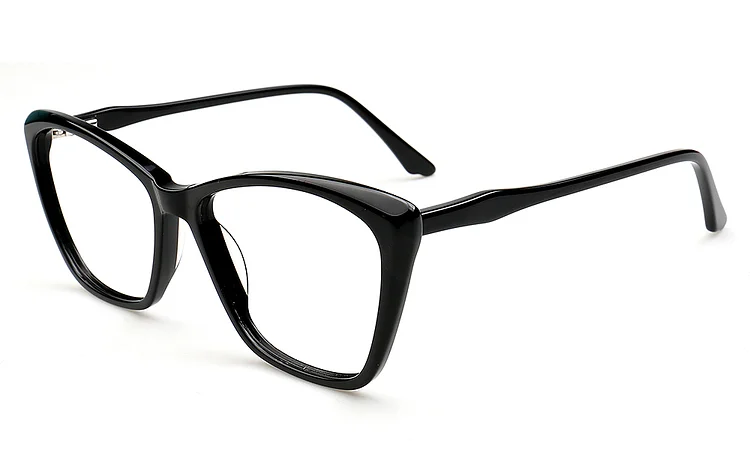 Acetate Eyeglasses Cat Eye Prescription Optical Frame Full Rim Spectacel Big Face Long Temple 145mm