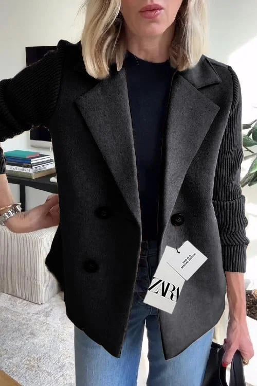 2025 Płaszcz z długimi rękawami i klapami