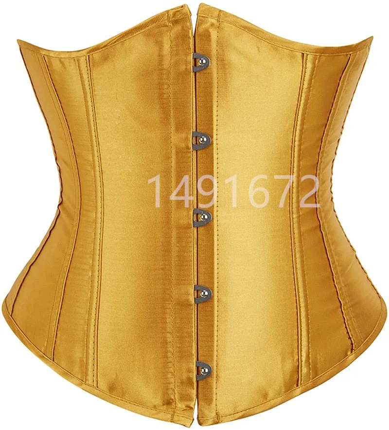 Corset Underbust for Women Top Sexy Waist Cincher Gothic Lingerie Vintage Shape Body Belt Plus Size Gorset Green Pink Red Black