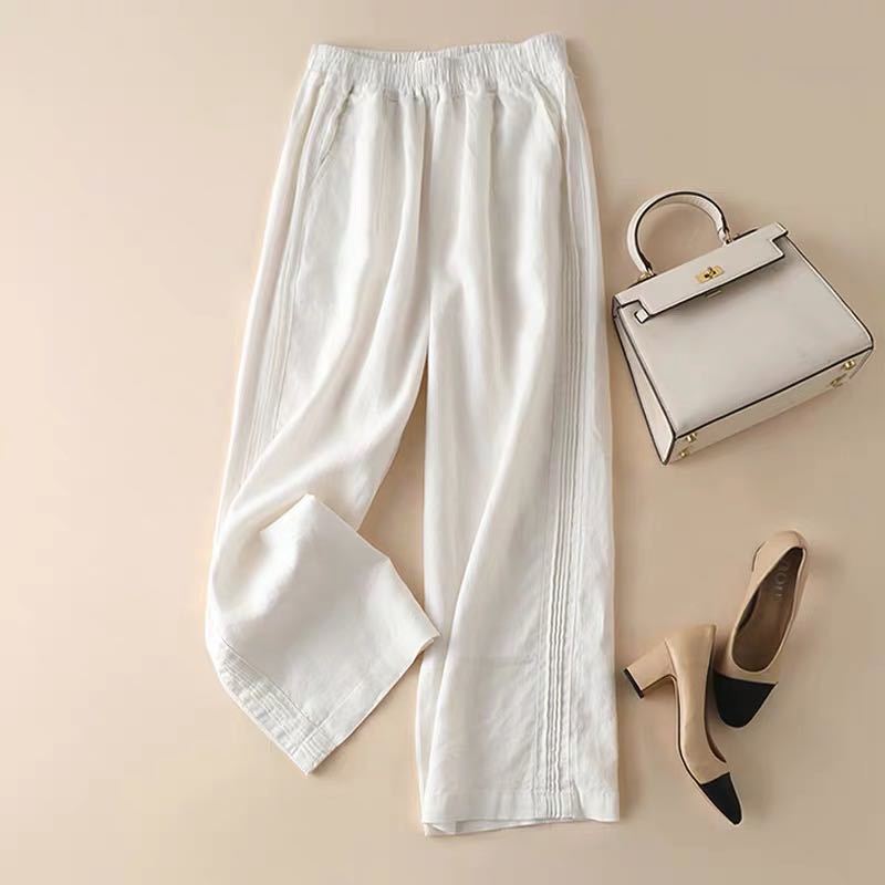 Summer thin cotton linen wide-leg pants-Neogeekshirts:luchamp