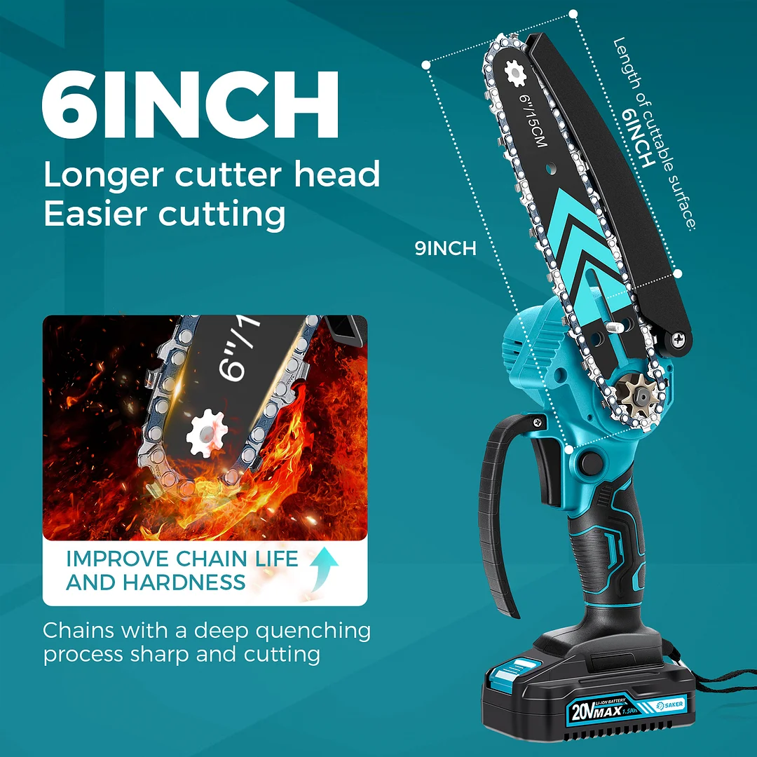 SAKER&reg; Mini Chainsaw 6 Inch